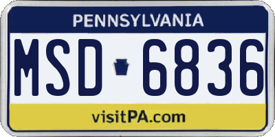 PA license plate MSD6836