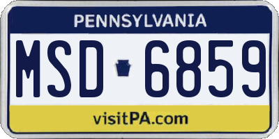 PA license plate MSD6859