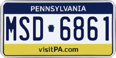 PA license plate MSD6861