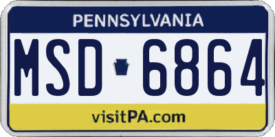 PA license plate MSD6864