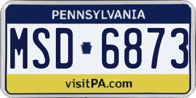 PA license plate MSD6873
