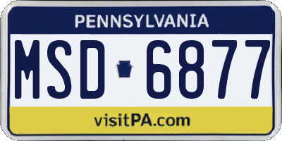 PA license plate MSD6877