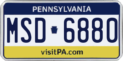 PA license plate MSD6880