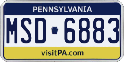 PA license plate MSD6883