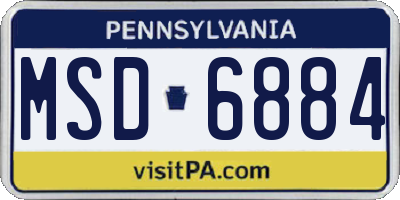 PA license plate MSD6884