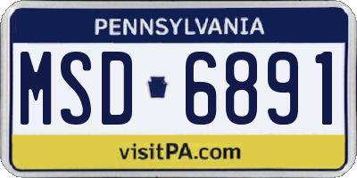 PA license plate MSD6891