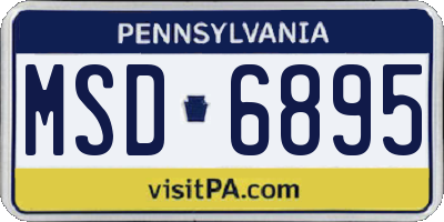 PA license plate MSD6895