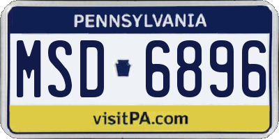 PA license plate MSD6896