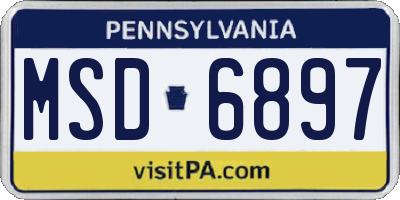 PA license plate MSD6897