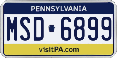 PA license plate MSD6899