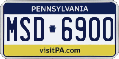 PA license plate MSD6900