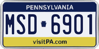 PA license plate MSD6901