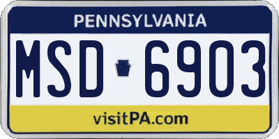 PA license plate MSD6903