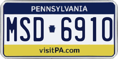 PA license plate MSD6910