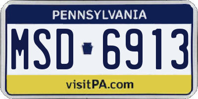 PA license plate MSD6913