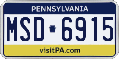 PA license plate MSD6915