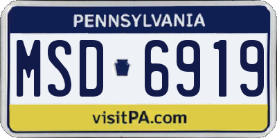 PA license plate MSD6919