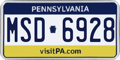 PA license plate MSD6928