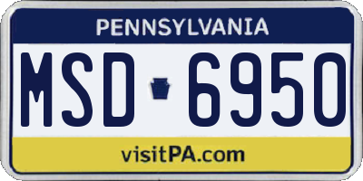 PA license plate MSD6950