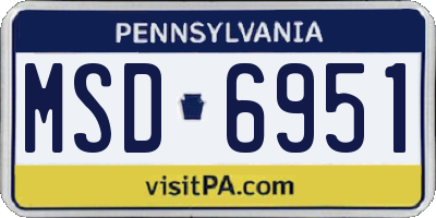 PA license plate MSD6951