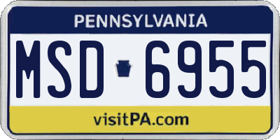 PA license plate MSD6955