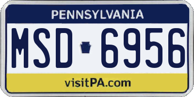 PA license plate MSD6956