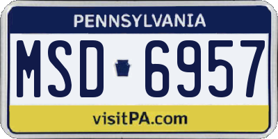 PA license plate MSD6957