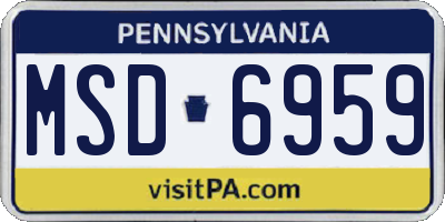 PA license plate MSD6959