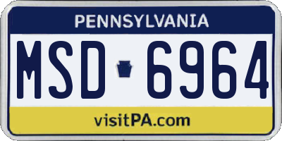 PA license plate MSD6964
