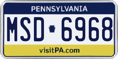 PA license plate MSD6968
