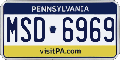 PA license plate MSD6969
