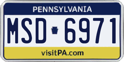 PA license plate MSD6971