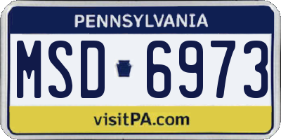 PA license plate MSD6973