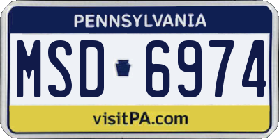 PA license plate MSD6974