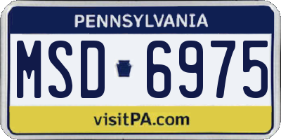 PA license plate MSD6975
