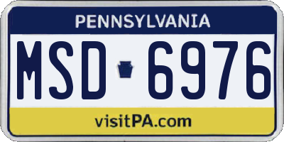 PA license plate MSD6976