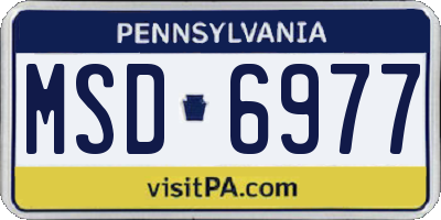 PA license plate MSD6977