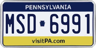 PA license plate MSD6991