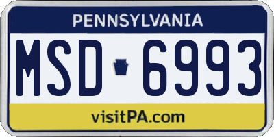 PA license plate MSD6993