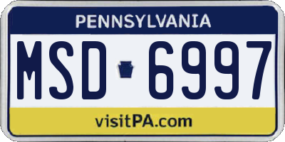 PA license plate MSD6997