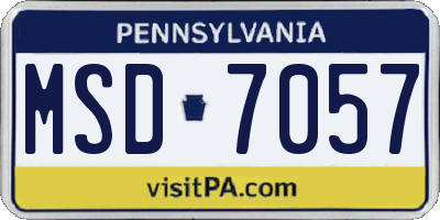 PA license plate MSD7057