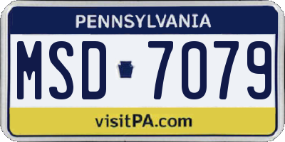 PA license plate MSD7079