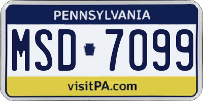 PA license plate MSD7099