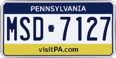 PA license plate MSD7127