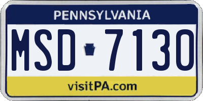 PA license plate MSD7130