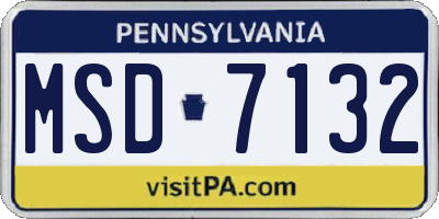 PA license plate MSD7132