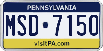 PA license plate MSD7150