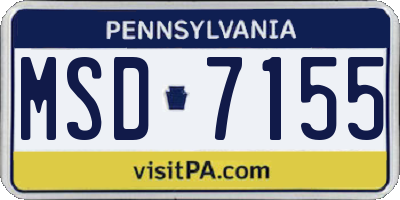 PA license plate MSD7155