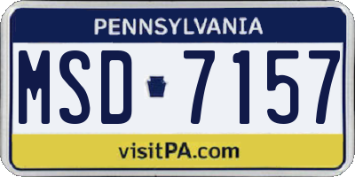 PA license plate MSD7157