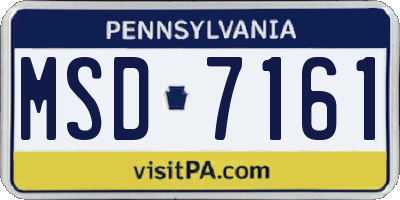 PA license plate MSD7161